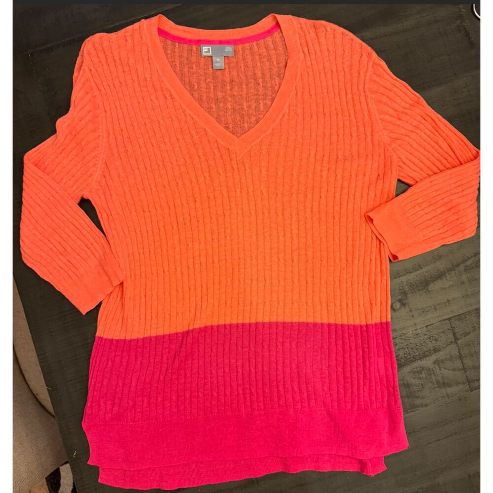 JCP Linen Blend 3/4 Sleeve Lightweight Sweater - Sz M